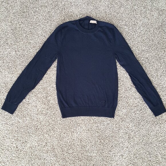 NEW $398 Tory Burch Cashmere Iberia Long Sleeve Pullover Sweater Navy Blue XS - Picture 7 of 12
